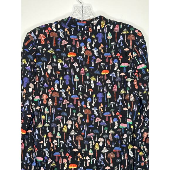 Essentiel Antwerp Mushroom Print Ruffle odell Blazer Black Multicolor 36 small - Picture 6 of 13